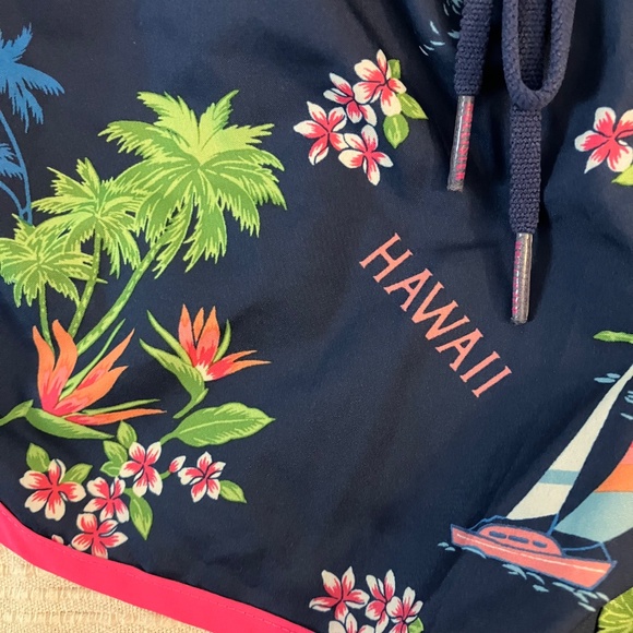 Hollister Women's Girls Size S Swim Active Shorts Hawaii Waikiki Hot Pink & Blue - Picture 3 of 5